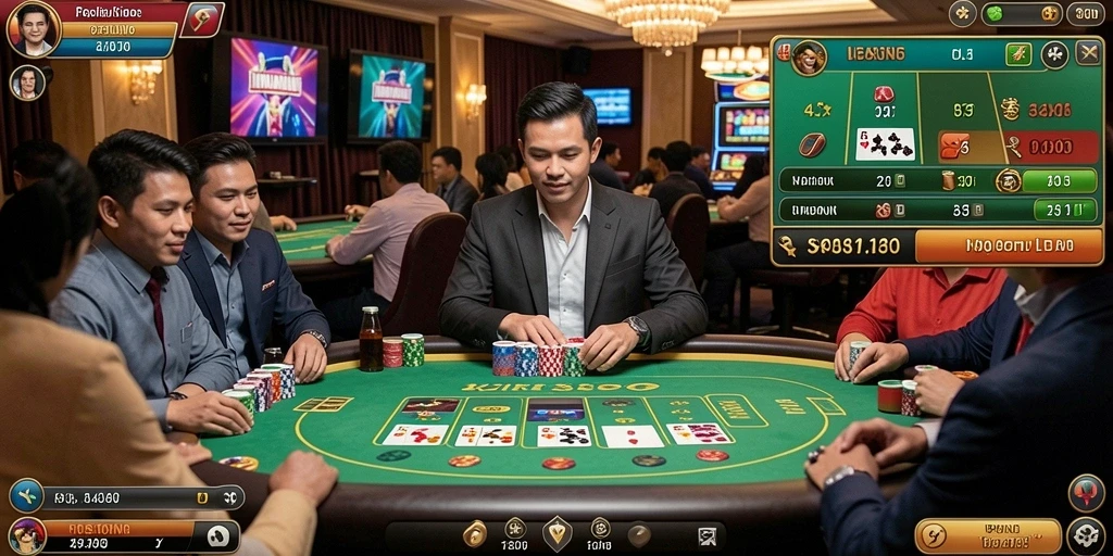 Screenshot menampilkan tampilan antarmuka yang dinamis.